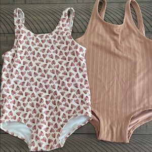 H&M Heart Pattern and Solid Kids One Piece Set, 3T